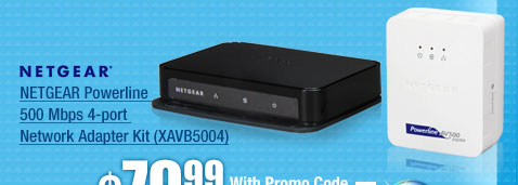 NETGEAR Powerline 500 Mbps 4-port Network Adapter Kit (XAVB5004)