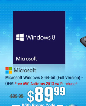 Microsoft Windows 8 64-bit (Full Version) - OEM