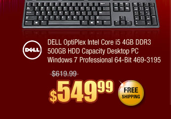 DELL OptiPlex Intel Core i5 4GB DDR3 500GB HDD Capacity Desktop PC Windows 7 Professional 64-Bit 469-3195 
