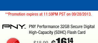 PNY Performance 32GB Secure Digital High-Capacity (SDHC) Flash Card
