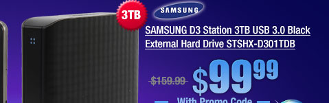 SAMSUNG D3 Station 3TB USB 3.0 Black External Hard Drive STSHX-D301TDB