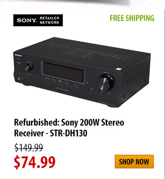 Refurbished: Sony 200W Stereo Receiver - FREE SHIPPING, was $149.99, now $74.99, SHOP NOW