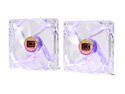 XIGMATEK FCB (Fluid Circulative Bearing) Cooling System Crystal Series CLF-F1255 120mm Purple LED Case Fan, 2 pcs in 1 package