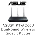 ASUS RT-AC66U Dual-Band Wireless Gigabit Router.