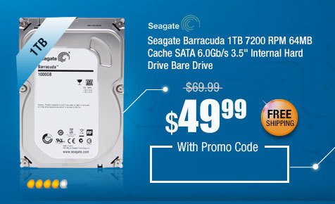 Seagate Barracuda 1TB 7200 RPM 64MB Cache SATA 6.0Gb/s 3.5" Internal Hard Drive Bare Drive