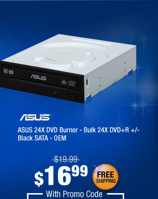 ASUS 24X DVD Burner - Bulk 24X DVD+R +/- Black SATA - OEM
