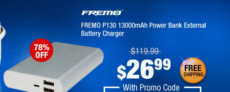 FREMO P130 13000mAh Power Bank External Battery Charger