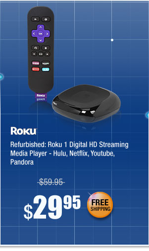 Refurbished: Roku 1 Digital HD Streaming Media Player - Hulu, Netflix, Youtube, Pandora