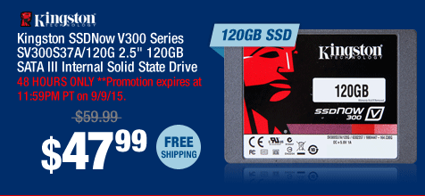 Kingston SSDNow V300 Series SV300S37A/120G 2.5" 120GB SATA III Internal Solid State Drive
