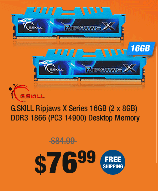 G.SKILL Ripjaws X Series 16GB (2 x 8GB) DDR3 1866 (PC3 14900) Desktop Memory