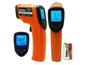 Nubee Non-Contact Infrared (IR) Thermometer (-58F to 932F) w/ Laser Sight MAX Display and Emissivity Adjustable