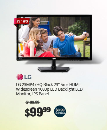 LG 23MP47HQ Black 23" 5ms HDMI Widescreen 1080p LED Backlight LCD Monitor, IPS Panel