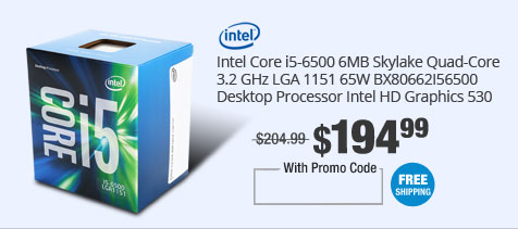 Intel Core i5-6500 6MB Skylake Quad-Core 3.2 GHz LGA 1151 65W BX80662I56500 Desktop Processor Intel HD Graphics 530