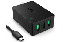 Aukey USB Travel Wall Charger Adapter with AlPower Tech, Black
