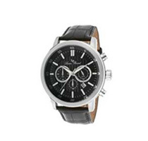 Monte Viso Men's Chronograph Black Genuine Leather Watch