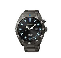 Seiko Men's Kinetic Black Dial Stainless Steel Watch