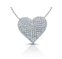 Swarovski Crystal Heart Pave Crystal Pendant Necklace