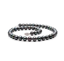 7-8mm AAA Quality 18 14k Black Pearl Necklace