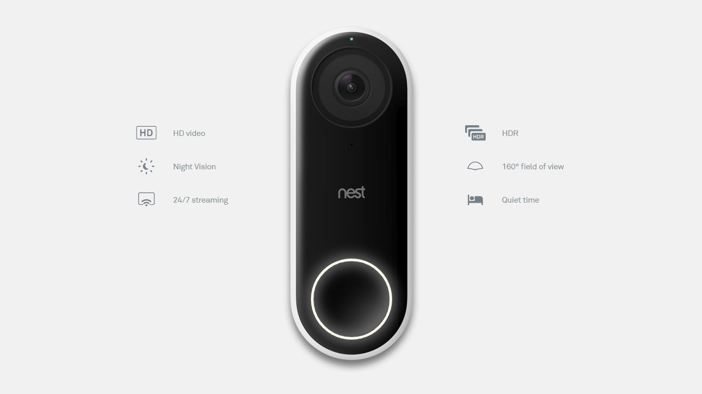 The door bell you have been waiting for. HD video, Night Vision, 24/7 streaming, HDR, 160° field of view, Quiet time