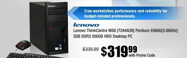 Lenovo ThinkCentre M58 (7244A39) Pentium E6600(3.06GHz) 2GB DDR3 500GB HDD Desktop PC