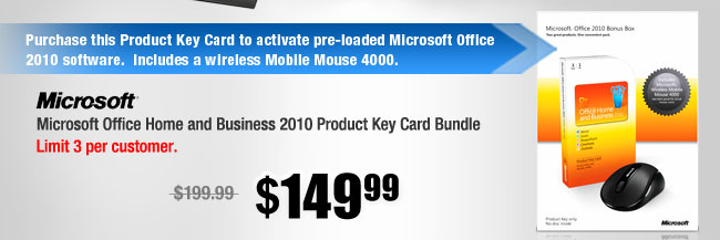 Microsoft Office Home and Business 2010 Product Key Card Bundle