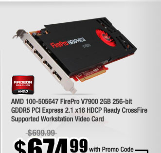 AMD 100-505647 FirePro V7900 2GB 256-bit GDDR5 PCI Express 2.1 x16 HDCP Ready CrossFire Supported Workstation Video Card