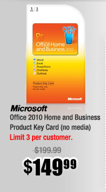 Office 2010 Home and Business Product Key Card (no media)