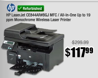 Refurbished: HP LaserJet CE844AR#BGJ MFC / All-In-One Up to 19 ppm Monochrome Wireless Laser Printer 