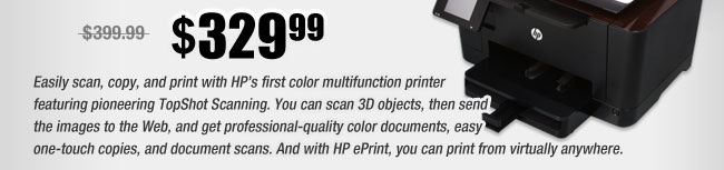 HP TopShot LaserJet Pro M275 MFC / All-In-One Up to 17 ppm 600 x 600 dpi Color Print Quality Color Wireless Laser Printer