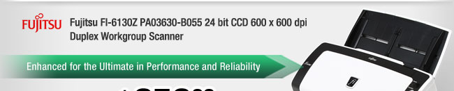 Fujitsu FI-6130Z PA03630-B055 24 bit CCD 600 x 600 dpi Duplex Workgroup Scanner
