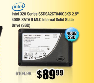 Intel 320 Series SSDSA2CT040G3K5 2.5" 40GB SATA II MLC Internal Solid State Drive (SSD) 