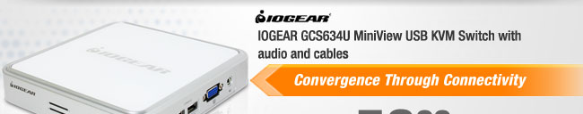 IOGEAR GCS634U MiniView USB KVM Switch with audio and cables 