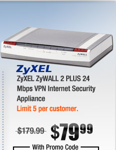 ZyXEL ZyWALL 2 PLUS 24 Mbps VPN Internet Security Appliance 