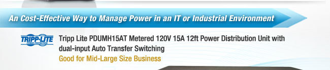 Tripp Lite PDUMH15AT Metered 120V 15A 12ft Power Distribution Unit with dual-input Auto Transfer Switching 