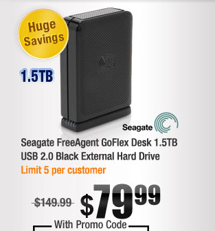 Seagate FreeAgent GoFlex Desk 1.5TB USB 2.0 Black External Hard Drive 