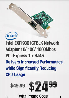 Intel EXPI9301CTBLK Network Adapter 10/ 100/ 1000Mbps PCI-Express 1 x RJ45