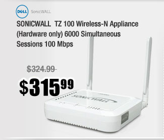 SONICWALL  TZ 100 Wireless-N Appliance (Hardware only) 6000 Simultaneous Sessions 100 Mbps