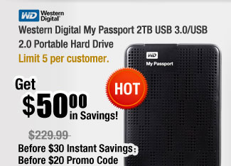 Western Digital My Passport 2TB USB 3.0/USB 2.0 Portable Hard Drive