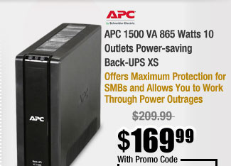 APC 1500 VA 865 Watts 10 Outlets Power-saving Back-UPS XS