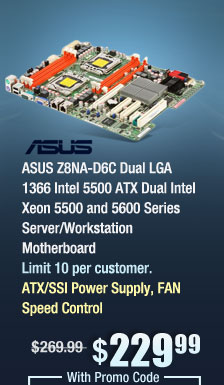 ASUS Z8NA-D6C Dual LGA 1366 Intel 5500 ATX Dual Intel Xeon 5500 and 5600 Series Server/Workstation Motherboard 