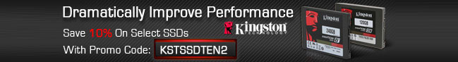 Kingston - Dramatically Improve Performance. Save 10% On Select SSDs With Promo Code: KSTSSDTEN2.