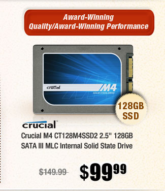 Crucial M4 CT128M4SSD2 2.5" 128GB SATA III MLC Internal Solid State Drive