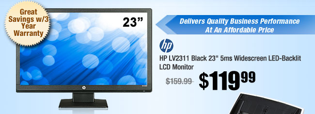 HP LV2311 Black 23" 5ms Widescreen LED-Backlit LCD Monitor 