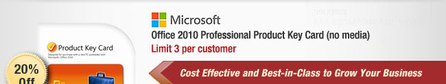 Office 2010 Professional Product Key Card (no media) 