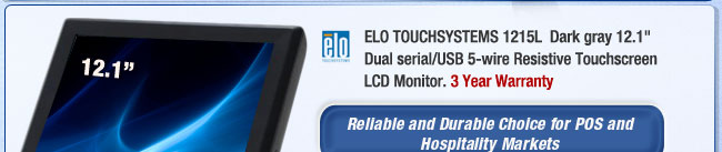 ELO TOUCHSYSTEMS 1215L  Dark gray 12.1" Dual serial/USB 5-wire Resistive Touchscreen LCD Monitor 