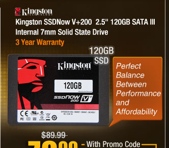 Kingston SSDNow V+200  2.5" 120GB SATA III Internal 7mm Solid State Drive 