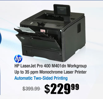 HP LaserJet Pro 400 M401dn Workgroup Up to 35 ppm Monochrome Laser Printer 