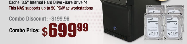 Seagate Diskless System BlackArmor NAS 400 for SMB User + Seagate Barracuda 7200.14 3TB 7200 RPM 64MB Cache 3.5" Internal Hard Drive -Bare Drive *4