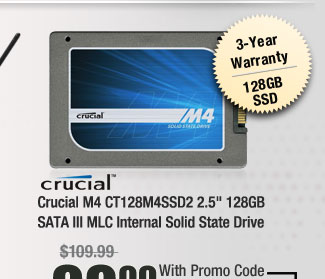 Crucial M4 CT128M4SSD2 2.5" 128GB SATA III MLC Internal Solid State Drive 