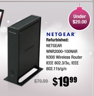 Refurbished: NETGEAR WNR2000-100NAR N300 Wireless Router IEEE 802.3/3u, IEEE 802.11b/g/n 